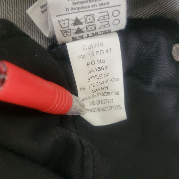 Paper Denim & Cloth Jeans Womens 24 646 Straight‎ Destroyed Black W26 x L25.5 - Picture 10 of 16